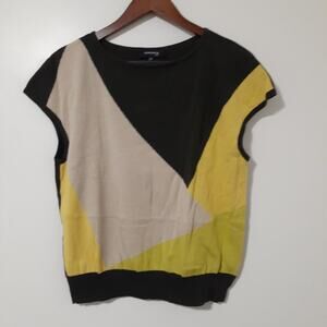 Jones Wear Sweater Vest Women's Petite XL Colorblock Cotton Rayon